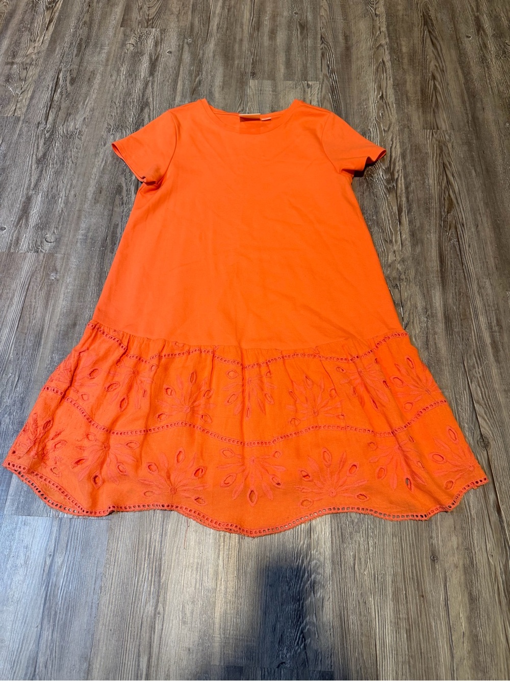 Maeve by Anthropologie Women’s Pink Embroidered Hem Dress fully lined sz medium